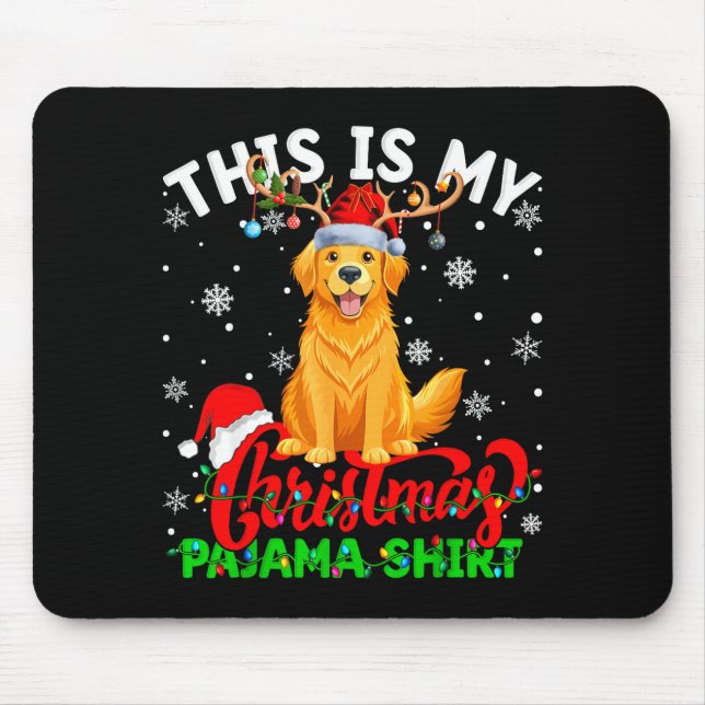 This Is My Golden Retriever Ugly Christmas Pajama  Mouse Mat (Front)