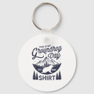 This Is My Groundhog Day Woodchuck Lovers Men Retr Key Ring