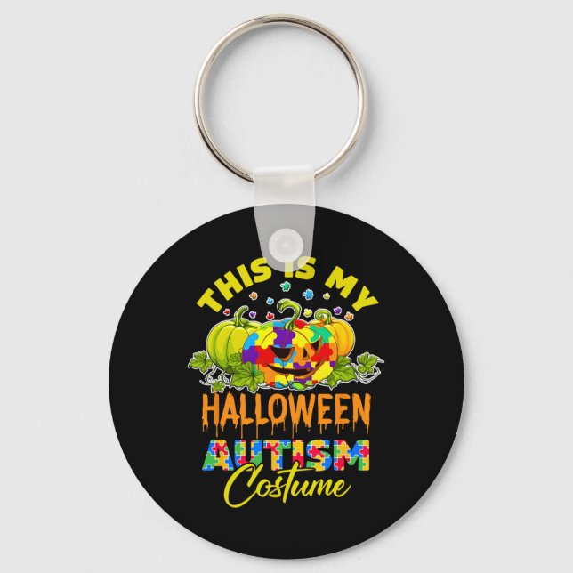 This Is My Halloween Autism Costume Funny Quote  Key Ring (Front)