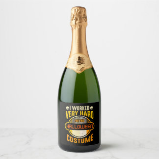 This is My Halloween Costume Simple Halloween Sparkling Wine Label