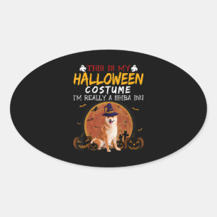 This Is My Halloween Custom Dog Holiday Gift Oval Sticker