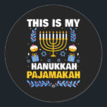 This Is My Hanukkah Pajamakah For Jewish Christmas Classic Round Sticker<br><div class="desc">This Is My Hanukkah Pajamakah For Jewish Christmas Pajama</div>