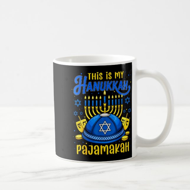 This Is My Hanukkah Pajamakah For Jewish Christmas Coffee Mug (Right)