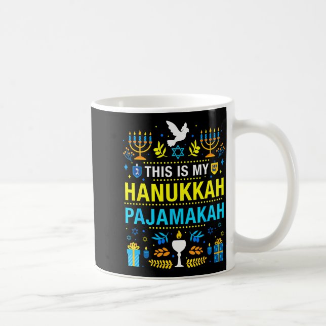 This Is My Hanukkah Pajamakah For Jewish Christmas Coffee Mug (Right)