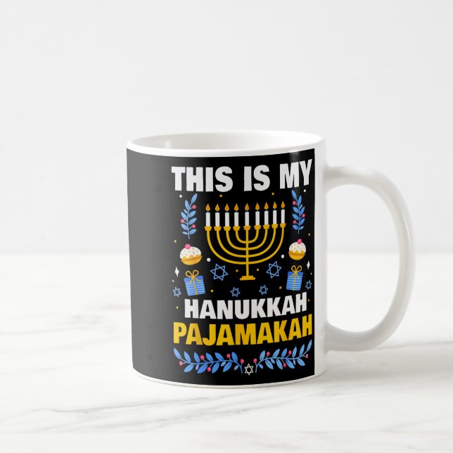This Is My Hanukkah Pajamakah For Jewish Christmas Coffee Mug (Right)