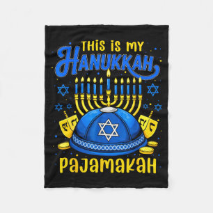 This Is My Hanukkah Pajamakah For Jewish Christmas Fleece Blanket