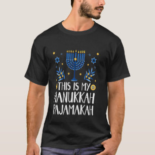 This Is My Hanukkah Pajamakah Funny Jewish Chanuka T-Shirt