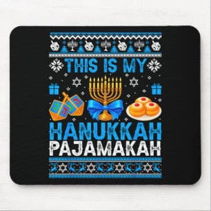 This Is My Hanukkah Pajamakah Ugly Chanukah Jewish Mouse Mat