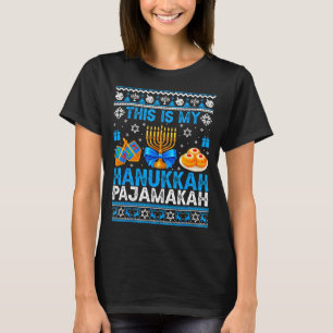 This Is My Hanukkah Pajamakah Ugly Chanukah Jewish T-Shirt