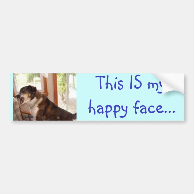 "This IS my happy face..." bumper sticker (Front)