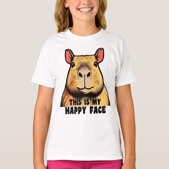 This is My Happy Face - Capybara T-Shirt (Front)
