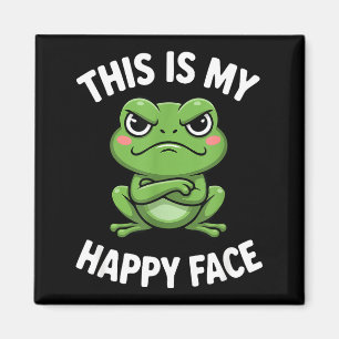 This Is My Happy Face Funny Angry Frog Humor Magnet