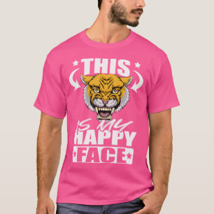 This Is My Happy Face Funny Mountain Lion T-Shirt