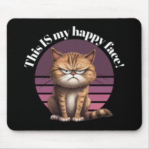 This IS My Happy Face! Grumpy Cat Dark Mouse Mat