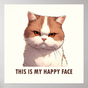 This is my Happy Face Moody Cat Poster
