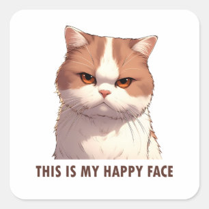 This is my Happy Face Moody Cat Square Sticker