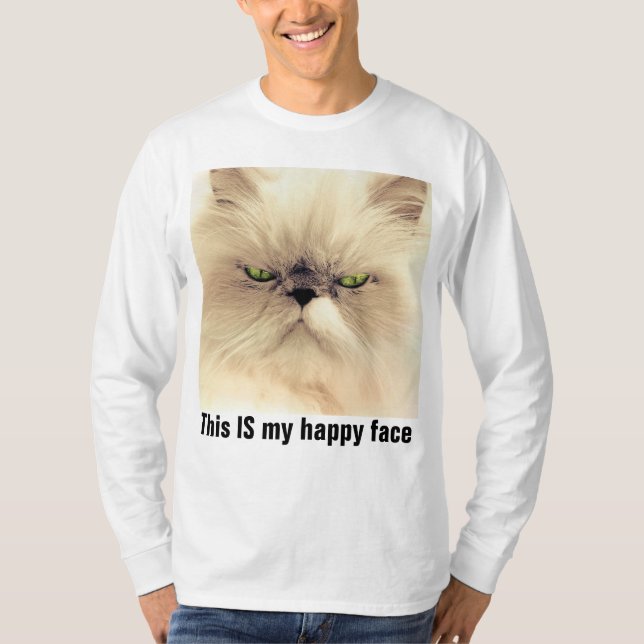 This IS my happy face, PERSIAN Cat T-shirts (Front)