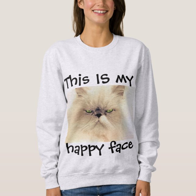 THIS IS MY HAPPY FACE PERSIAN CAT T-SHIRTS (Front)