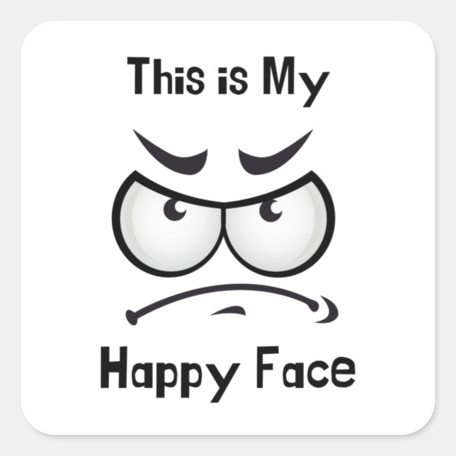 This is My Happy Face Stiker Square Sticker (Front)