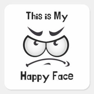 This is My Happy Face Stiker Square Sticker