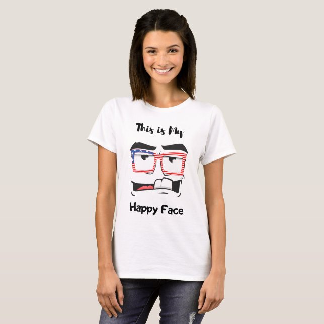 This is My Happy Face Tshirt Cartoon Face (Front Full)