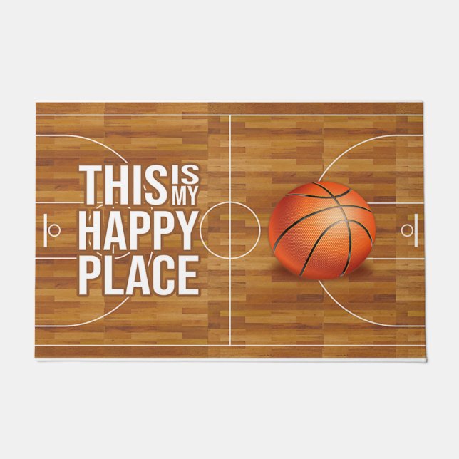 This Is My Happy Place, Basketball Quotes Doormat (Front)