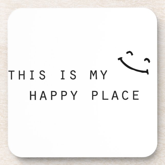 this is my happy place simple modern design coaster (Front)