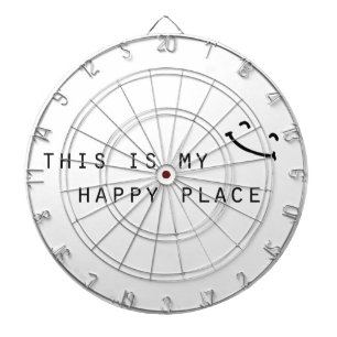 this is my happy place simple modern design dartboard