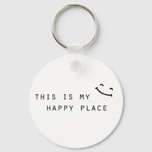 this is my happy place simple modern design key ring