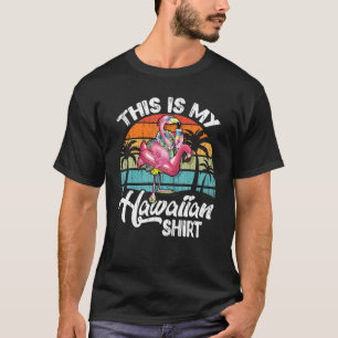 This Is My Hawaiian  Retro Style Sunset Summer Fla T-Shirt