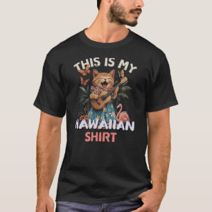 This Is My Hawaiian Shirt Funny Cat Hawaii Party L