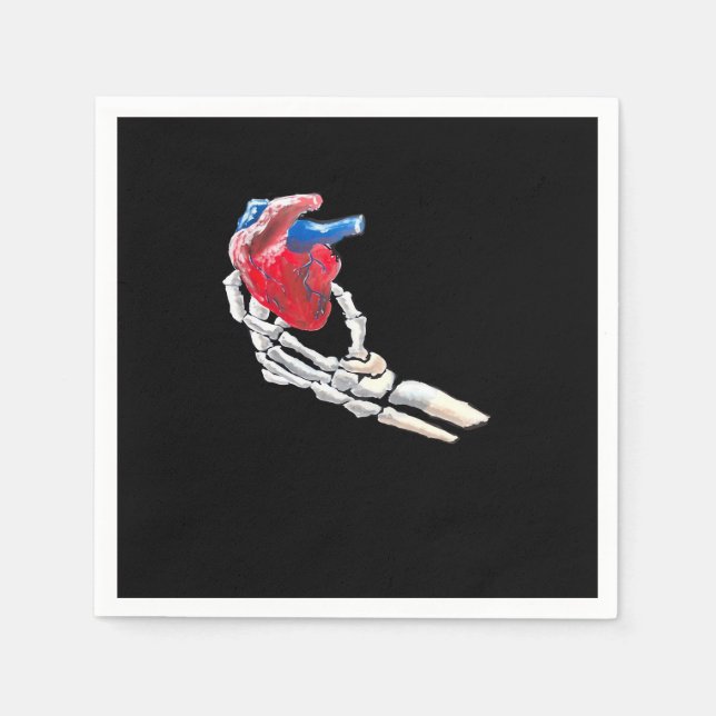 This Is My Heart - Skeleton Heart Hands Napkin (Front)