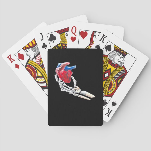 This Is My Heart - Skeleton Heart Hands Playing Cards (Back)