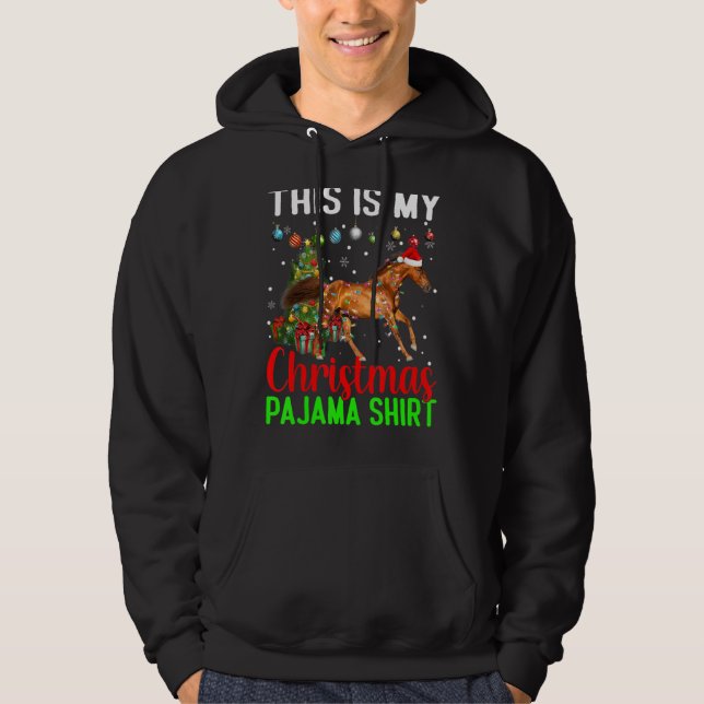 This Is My Horse Christmas Pajama Lights  Holiday Hoodie (Front)