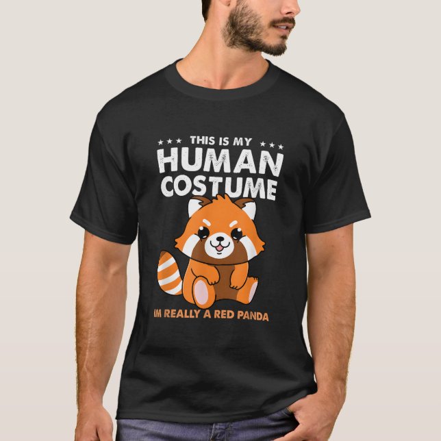 This Is My Hu Im Really A Red Panda Halloween T-Shirt (Front)