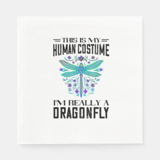 This Is My Human Costume Dragonflies Nature Insect Napkin