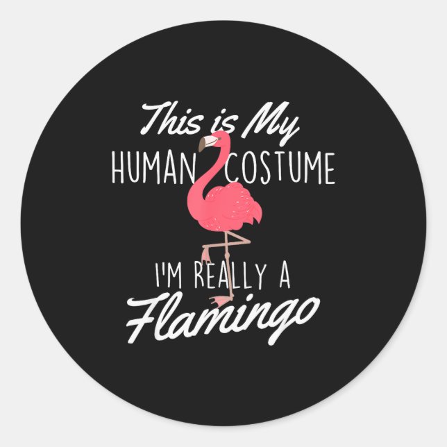 This Is My Human Costume - Flamingo Lover Zoo Anim Classic Round Sticker (Front)