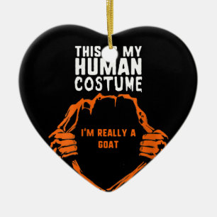 This Is My Human Costume Goat Gift Ceramic Tree Decoration
