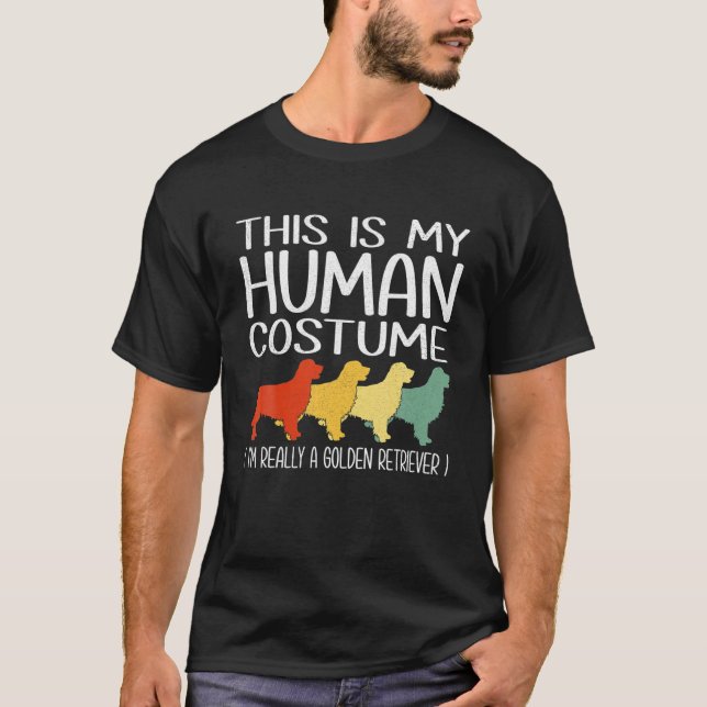 This Is My Human Costume Golden Retriever Lover Pe T-Shirt (Front)