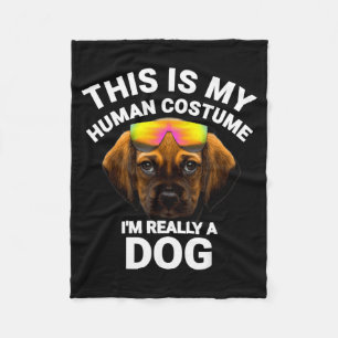 This Is My Human Costume Im A Dog Funny Halloween Fleece Blanket