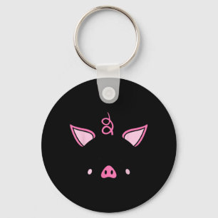 This Is My Human Costume Im A Pig Face Design Key Ring