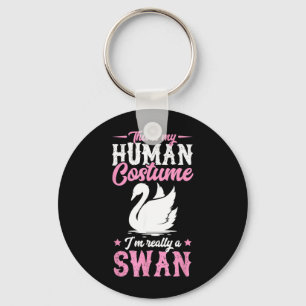 This Is My Human Costume Im A Swan Funny Halloween Key Ring