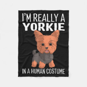 This Is My Human Costume Im A Yorkie Dog Halloween Fleece Blanket