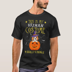 This Is My Human Costume I'm Really A Beagle Pumpk T-Shirt