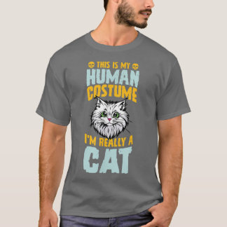 This Is My Human Costume I'm Really A Cat Kitten H T-Shirt