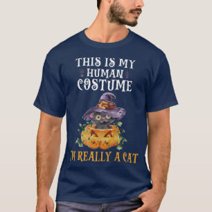This Is My Human Costume I'm Really A Cat Pumkin H T-Shirt