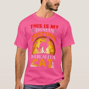 This Is My Human Costume I'm Really A Cat Pumkin H T-Shirt