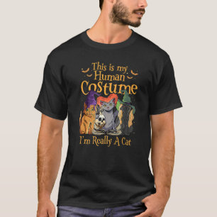 This Is My Human Costume I'm Really A Cat Pumkin H T-Shirt