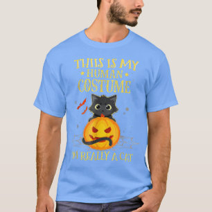 This Is My Human Costume I'm Really A Cat Pumkin H T-Shirt