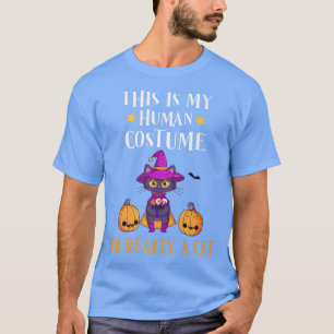 This Is My Human Costume I'm Really A Cat Pumkin H T-Shirt